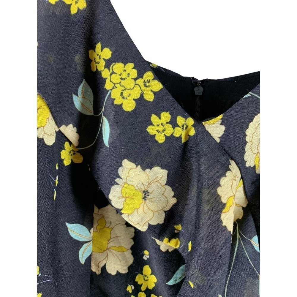 Cupcakes And Cashmere Ariadne Slub Chiffon Asymmetric Dress Ruffle Detail Size 6 View 6